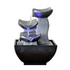 zen' Light Natural Boro Fontaine Resin Silver 13 x 13