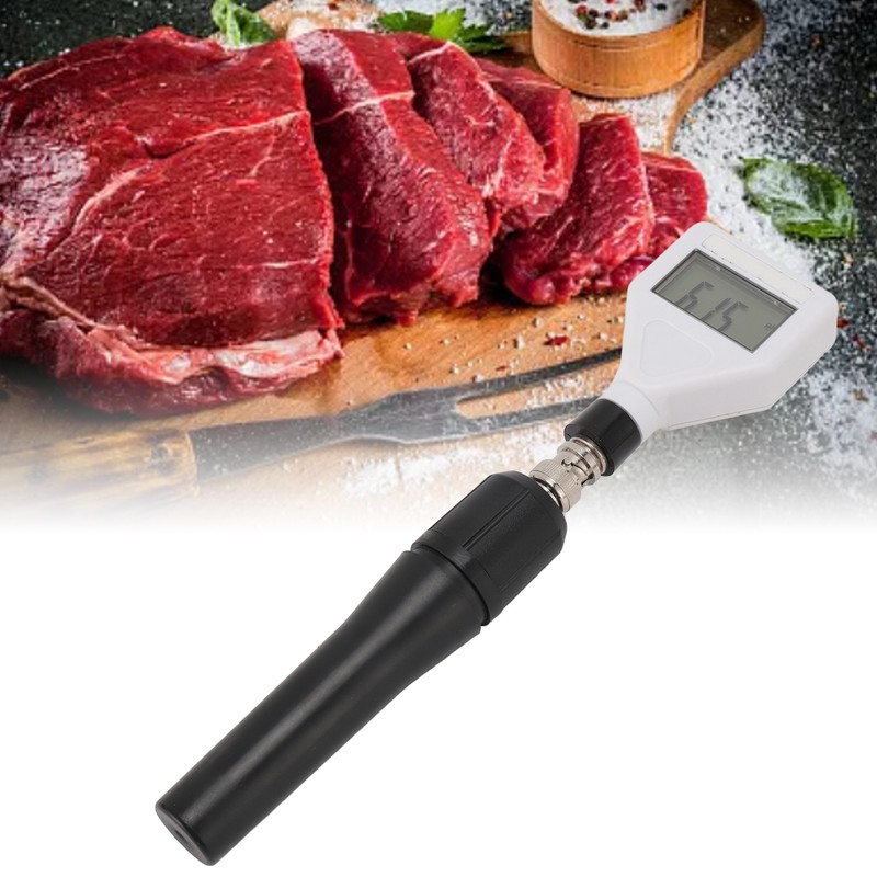 Soil PH Meter with Backlit LCD Display Multipurpose Fruit Meat