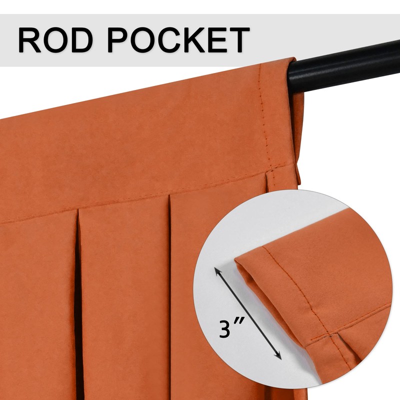 OYRING Energy Efficient Rod Pocket Curtain Valance Blackout valances for