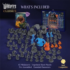 Classic Encounters - Essential Set - 65 Iconic DND Miniatures Bulk Monsters, 28mm, Unpainted Tabletop RPG DND Minis Figures, Dungeons & Dragons D&D Miniatures, Fantasy D&D Figures, Assembled Unprimed