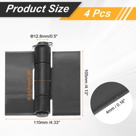 uxcell 4 Pack Heavy Duty Weldable Hinges, 4.13" x 4.53" x 0.16" Weld on Butt Hinge Corrosion and Rust Resistant Folding Metal Gate Hinges for Trailer Doors