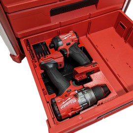 M18 Gen4 Drill/Impact Driver Combo Insert Organizer for Milwaukee Packout 3-Drawer Tool Box (48-22-8443)