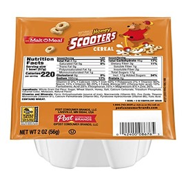 Malt-O-Meal Honey Nut Scooters® Breakfast Cereal, Whole Grain, 2 Ounce Single Serve Bowls (Pack of 48)