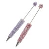 FRCOLOR 2pcs Beadable Ballpoint Pens Sparkling Rhinestones Ink Bead Pen