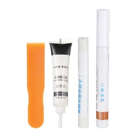 HARFINGTON Wood Furniture Repair Kit (Wood Markers + Wood Filler Paste + Wood Filler Stick) Touch Up Kit with Spatula for Repairing Scratches Holes Wooden Floors Cabinet, Light White