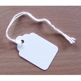 100 Quality White Strung Tags 37mm x 24mm from MacIntyre