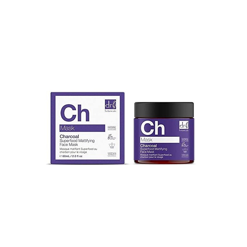 Dr Botanicals Charcoal Superfood Mattifying Face Mask 100% Vegan Skincare