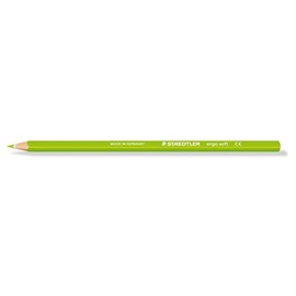 STAEDTLER 157-50 ergo soft Farbstift, ergonomische Dreikantform, rutschfeste Soft-Oberfläche, 12 Stück im Kartonetui, gelbgrün