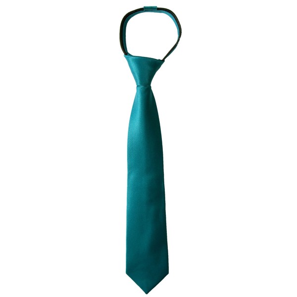 Spring Notion Boys' Satin Zipper Necktie Teal Small