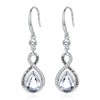 Eusense Birthstone Dangle Earrings for Women Infinity Pear-shaped Stone Drop