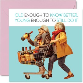 Fun Birthday Cards for Women - Trolley Wallys - Happy Birthday Card for Mum Sister Daughter Nan Cousin Friend Bestie, 145mm Joke Humour Banter Bday Greeting Cards