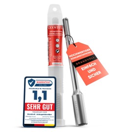 Brandvoll® SDS Max Ground Nail Driver Perfect for Countersinking Deep Soil, Ground Spikes, Rod Earths. L 250 mm, Ø 25 mm Outside, Diameter 20.8 mm Inside