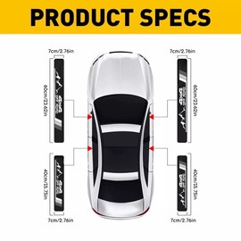 4Pcs 4x4 Tri-Color Car Door Sill Protectors Fiber Leather Retro Stripe Front Rear Door Edge Guard Stickers Compatible with Tacoma TRD 4Runner Tundra Rav4 Highlander (GW 4X4)