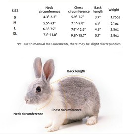 MANON ROSA Rabbit Harness and Leash Set - Adjustable Escape-Proof Training and Walking Gear for Guinea Pigs Bunnies Chinchillas Hamsters Ferrets Rats Kittens and Small Dogs Puppies Cats (Black,M)