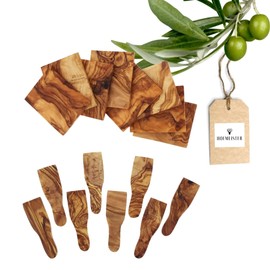 HOFMEISTER® Elegant Raclette Set, 16 Pieces, 8 x Raclette Scrapers and 8 x Raclette Boards, Made of Olive Wood with Unique Grain