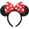 UNKJIN Mouse Ears Headband, Red Polka Dot Ears Headband, Sequin