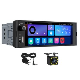 Eonon 6.36 Inch Linux Single DIN Car Radio Wireless Carplay Android Car Touch Screen Physical Volume Control Bluetooth Screen Mirroring Reversing Camera USB 4×48W X3U