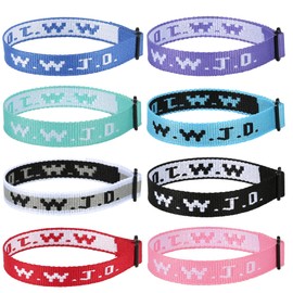 Aospkle 8PCS WWJD Bracelet for Women Men, Christian Gifts Wristbands, WWJD Rubber Bracelets - What Would Jesus Do Silicone Bracelet (8 Colors)