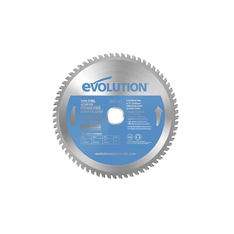 Evolution Power Tools T210TCT-68CS cirkelzaagblad (TCT-zaagblad) for het zagen van