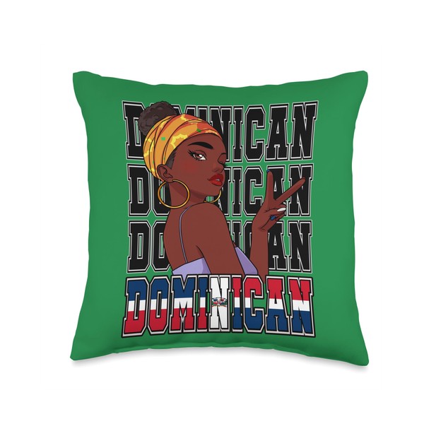 La Republica Dominicana Morena Latin Girl Dominican Republic Throw Pillow