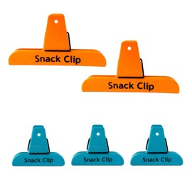 ALAZCO 5pc Neon Colors Value Set Clips, 2 Large & 3 Small Bag Chips Clips Snack Bar Party Kitchen Pantry Sturdy Spring Clip