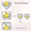 AOBOCO 925 Sterling Silver Heart Birthstone Stud Earrings for Women