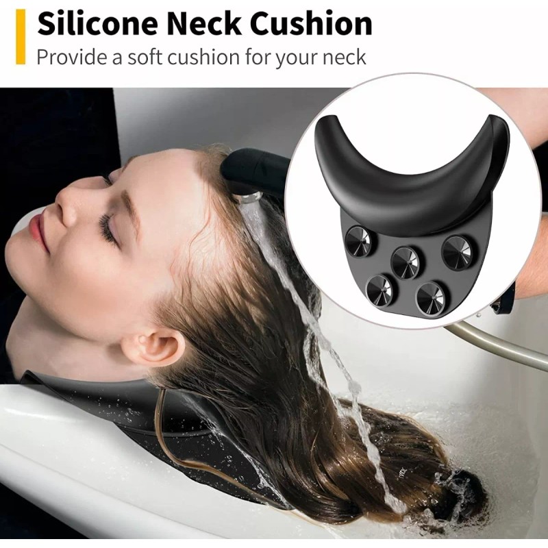 SANBREVE Cuelllera Silcon Negro Para Lavacabezas Cojín De Descanso