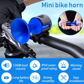 OOPSCOOL Bike Horn,120dB Bicycle Bells IPX4 Waterproof Bike Bell with 300mAh Battery Operated Electric Horn for Mountain/Road Bike/Scooters Adult and Kids