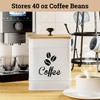 Airtight Coffee Canister - 40 oz Large Iron White Coffee