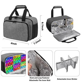 UgyDuky Acrylic Paint Organizer Bag for up to 54 Bottles, Craft Paint Organizer Bag with Handle Strap, Art Supply Organizer Bag with Extra Pocket for Paint Brushes, Paint Bottle Storage Organizer (A)