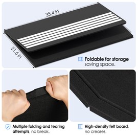 MaxGear Extra Large Bulletin Board 60" x 36", Foldable Felt Board Vision Board Supplies, Cork Board for Office, Home, School, Small Pin Boards for Walls Decorative Display Board Black