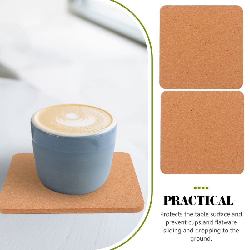 WINOMO Coasters Set of 20 Square Cork Coasters Absorbent Cup
