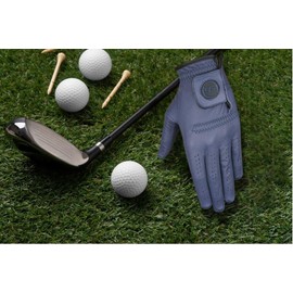 Golf Gloves Men -Cabretta Leather Pack of 3 Gloves – for All Weather Conditions – Soft Feel Grip, Breathable - Left/Right Handed Golfer – Vibrant Colours (Blue, M, To Be Worn In Left Hand)