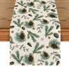Artoid Mode Stars Leavses Pine Cone Christmas Table Runner, Seasonal