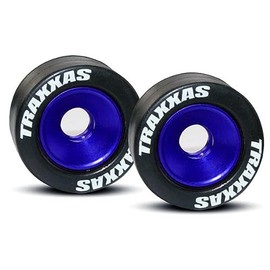 Traxxas 5186A Wheelie Bar Blue with Rubber Wheels