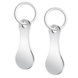 Pence & Moon Collective 2 Pcs Shopping Trolley Token with Key Ring, Stainless Steel Trolley Coin Removable Trolley Key
