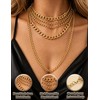 Sllaiss Chunky Gold Layered Necklaces for Women Punk Cuban Link