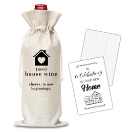 OICPYD Housewarming Gifts, House Warming Wine Bag, New Home Gifts For Realtor First Home Homeowners Hostess Friends, Housewarming Party Decorations, 1 Pc Wine Bag With Greeting Card (G14)