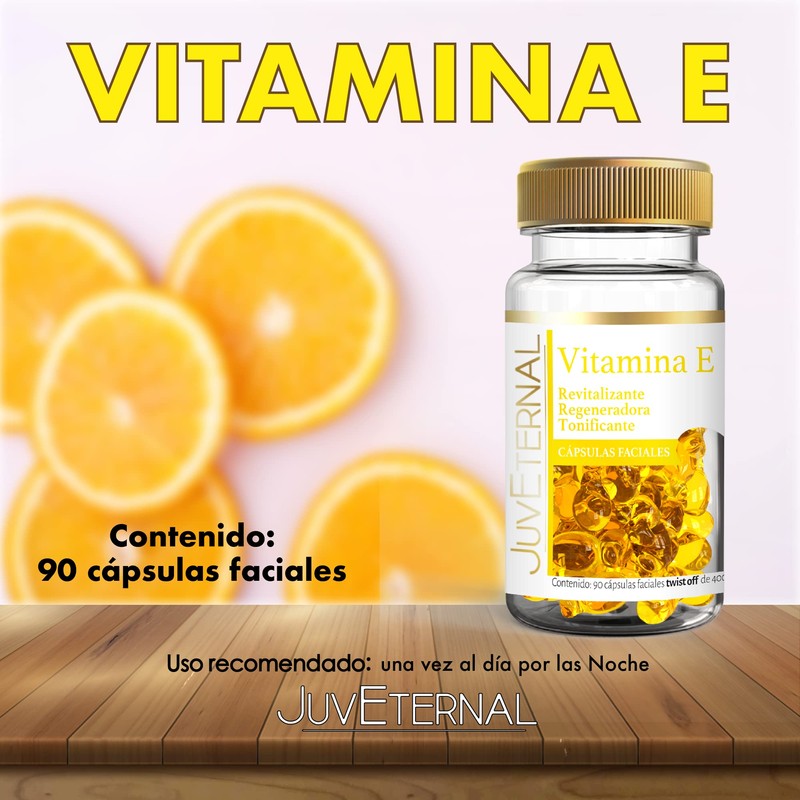 Juveternal |Cápsulas Faciales Vitamina E | 2x1 |90 cáps c/u|Revitaliza