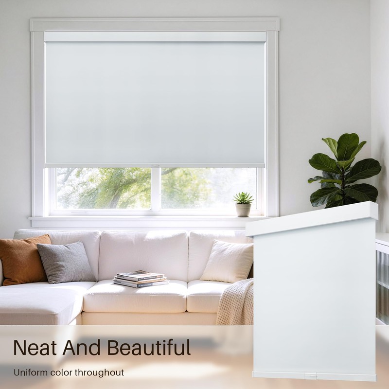 Cordless Blackout Roller Shades, Free-Stop Window Shades Pull Down, Room