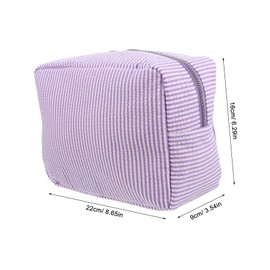 Ipetboom Large Capacity Striped Travel Cosmetic Organizer Bag Portable Toiletry Storage for Business Trips Travel Durable Storage Pouch Stylish Design