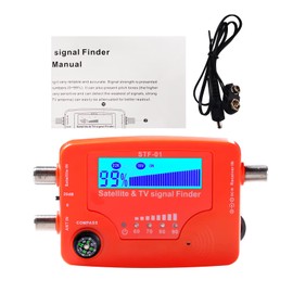 2 in 1 Satellite and TV Signal Finder LCD Digital Satellite Finder Portable TV Antenna Signal Strength Meter Signal Finding Meter with Compass Alarm Buzzer