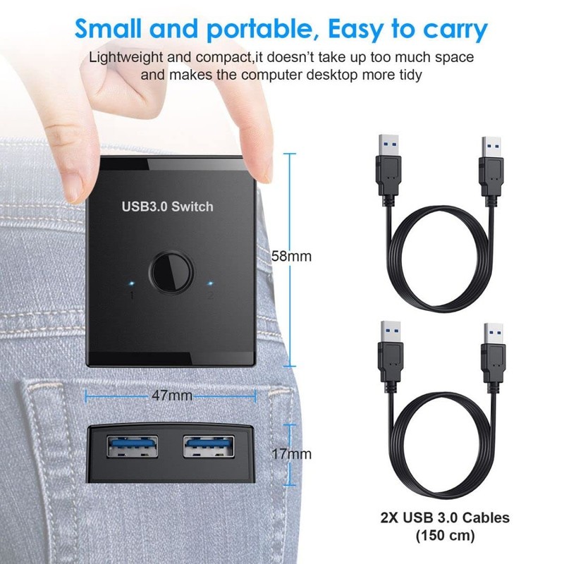 ChenYang CY KVM Bidireccional USB 3.0 Switch Selector 2 a