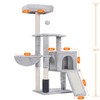 Heybly Cat Tree with Cat Self Groomer Brush, Cat Tower