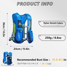 JEELAD Hydration Vest Backpack, Running and Cycling Pack with Water Bladder, for Men and Women (Black (5.5L)- Only Vest, One Size)