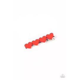 Paparazzi Sending You Love Red Hair Clip Paparazzi