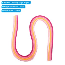 PATIKIL 540 x 5 mm Quilling Paper Strips Paper Quilling, 360 Pieces Origami Froebel Star Paper Strips Set for Art, DIY, Handmade, Christmas, Gradient Pink