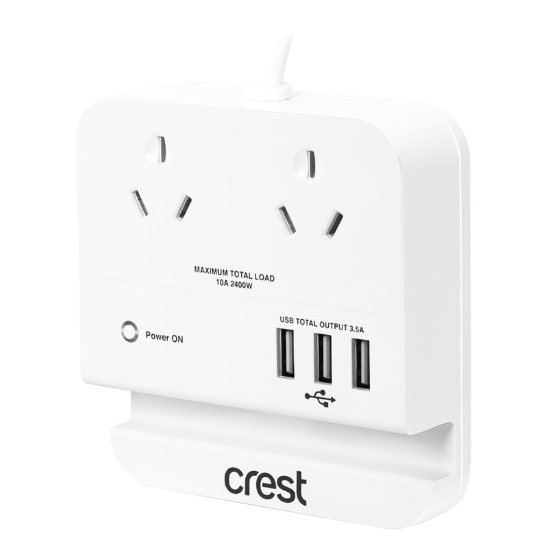Crest Desktop Power Hub 2 Socket 3 USB