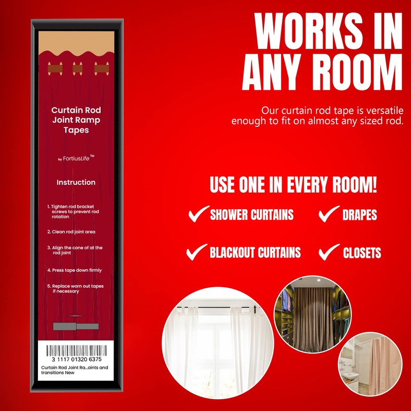 Curtain Rod Joint Tapes (10 Pieces for 10 Rod Joints)