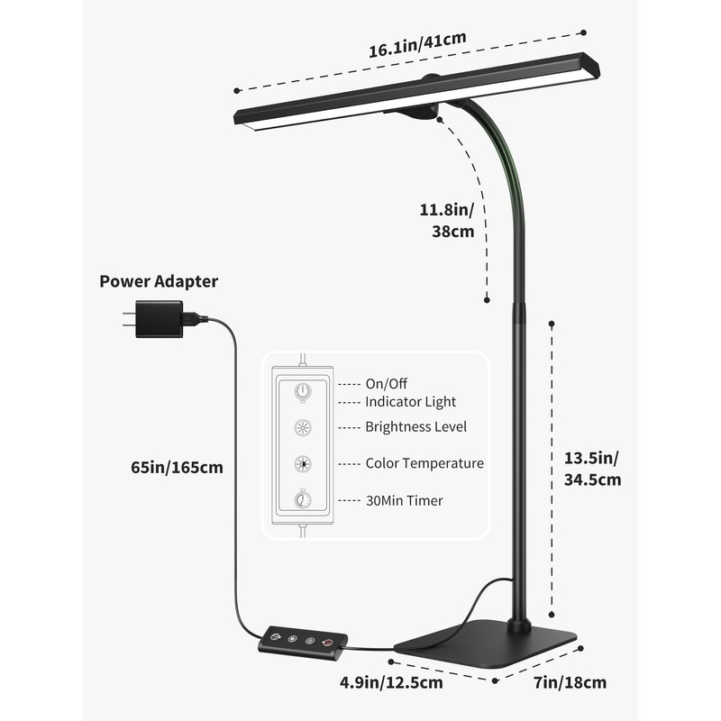 Kary LED Desk Lamps for Home Office, Tall Desk Light